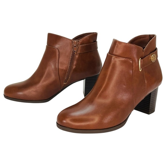 Giani Bernini Artemyss Brown Faux Leather Womens Ankle Boots Size 8.5W - Picture 8 of 13